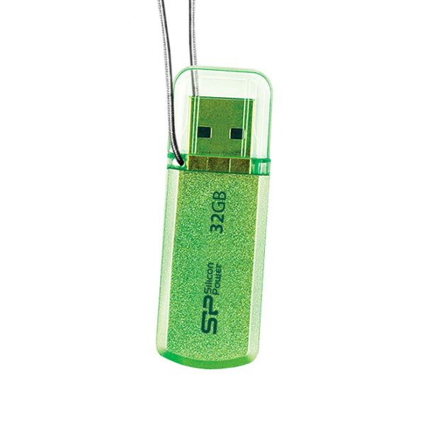 Флешка 32Гб Silicon-Power Helios 101 SP032GBUF2101V1N (USB 2.0, зеленый)